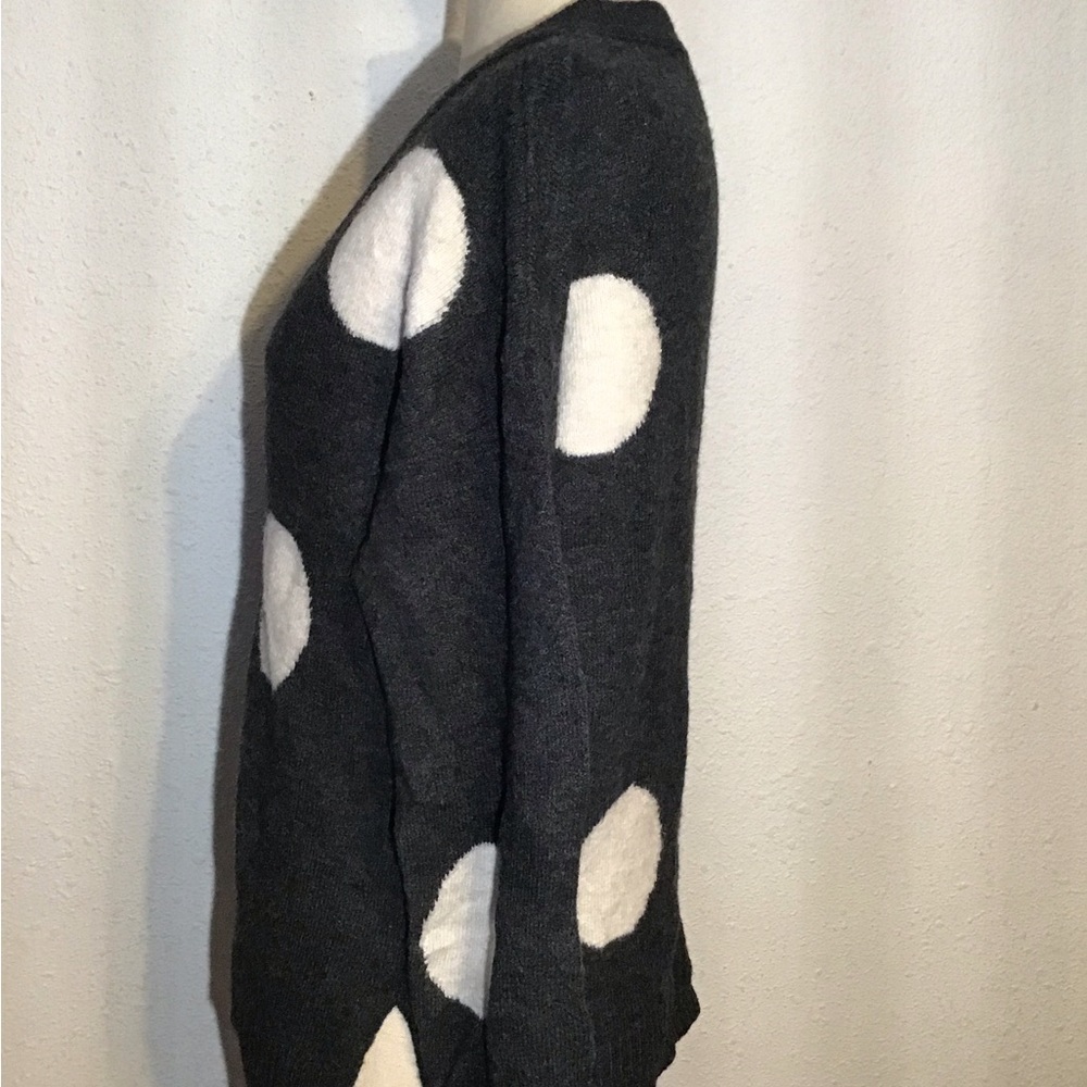 Madewell dotted Bartlett v-neck charcoal sweater size small - Picture 3 of 11